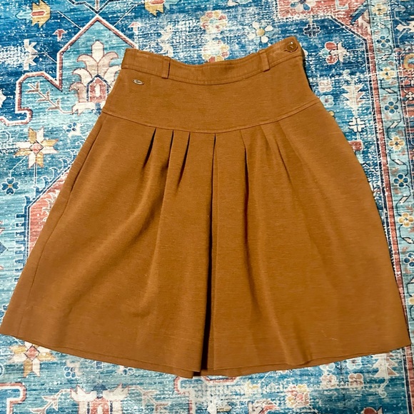 Lacoste Burnt Siena A-line Midi Skirt - Picture 1 of 5